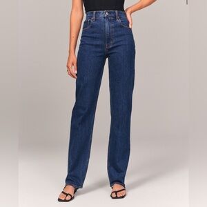 Abercrombie Hr, straight leg, dark wash jeans, 33 waist